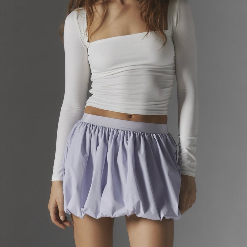 Silence + Noise Jenna Taffeta Bubble Mini Skirt (Lilac)